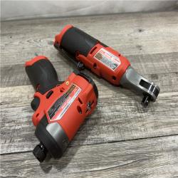 AS-IS Milwaukee M12 FUEL Brushless Cordless 1/4inch Hex Impact Driver with 3/8inch Ratchet Kit