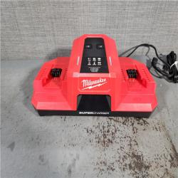 HOUSTON LOCATION - AS-IS Milwaukee 48-59-1815 M18 18V Dual Bay Simultaneous Super Charger W/ (2) M18 RED LITHIUM FORG XC6.0