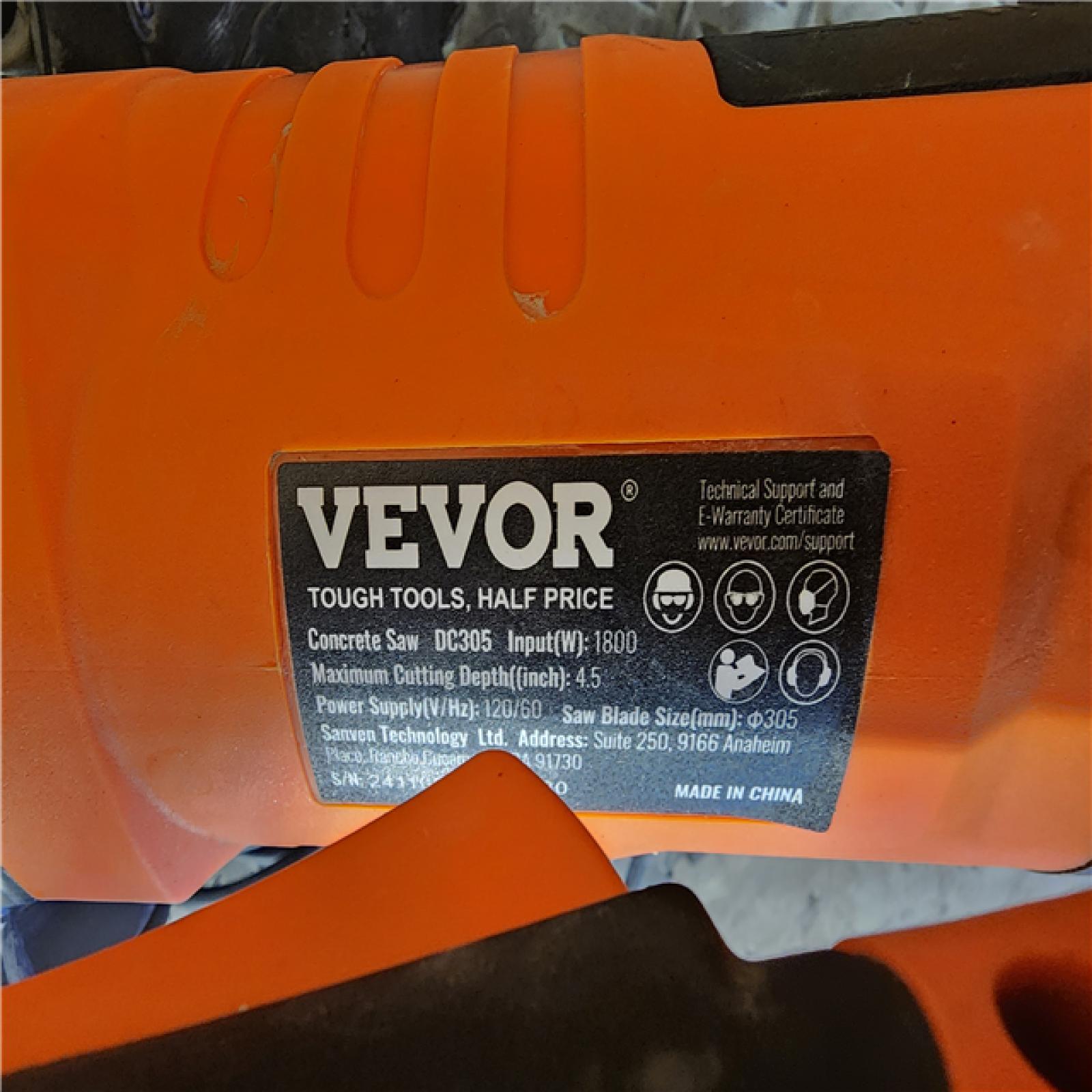 HOUSTON LOCATION - AS-IS VEVOR CONCRETE SAW 4.5