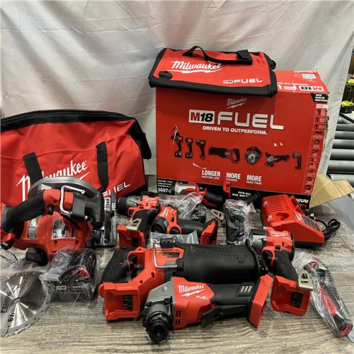 AS-IS Milwaukee M18 FUEL 18V Lithium-Ion Brushless Cordless Combo Kit with Two 5.0 Ah Batteries  1 Charger  2 Tool Bags (7-Tool)