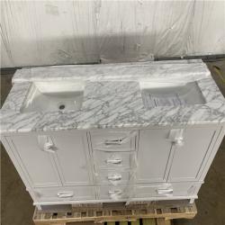 Houston Location - AS IS Merryfield 61 in. Dove Grey Marble Top