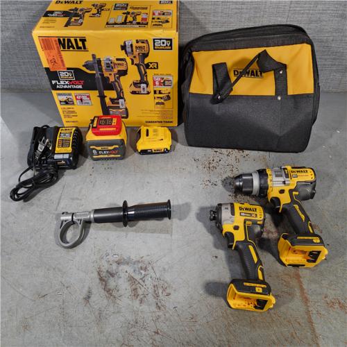 HOUSTON LOCATION - AS-IS DEWALT 20V MAX Cordless Brushless Hammer Drill/Driver 2 Tool Combo Kit with FLEXVOLT ADVANTAGE