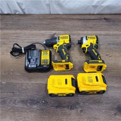 AS-IS 20V MAX XR Hammer Drill and ATOMIC Impact Driver 2 Tool Cordless Combo Kit with (2) 4.0Ah Batteries, Charger, and Bag