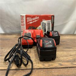 AS-IS Milwaukee M18 18-Volt Lithium-Ion XC Starter Kit with Two 5.0Ah Batteries / Charger (48-59-1852B)