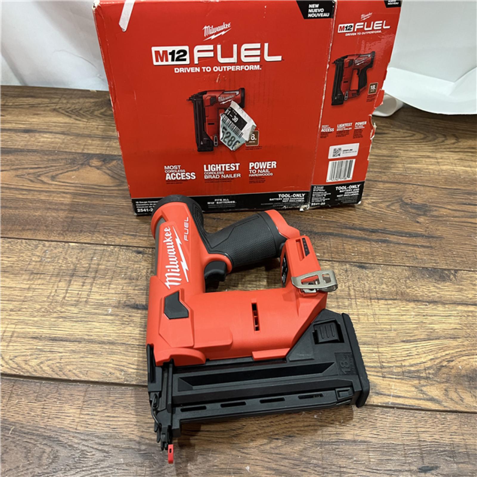 AS-IS M12 FUEL 12-Volt Lithium-Ion Brushless Cordless 18-Guage Compact Brad Nailer (Tool Only)