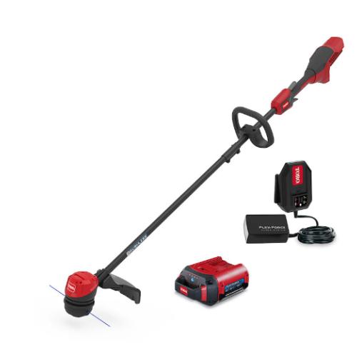 DALLAS LOCATION- NEW! TORO 60V MAX* 13 in. Brushless String Trimmer with 2.0Ah Battery PALLET -(5 UNITS)