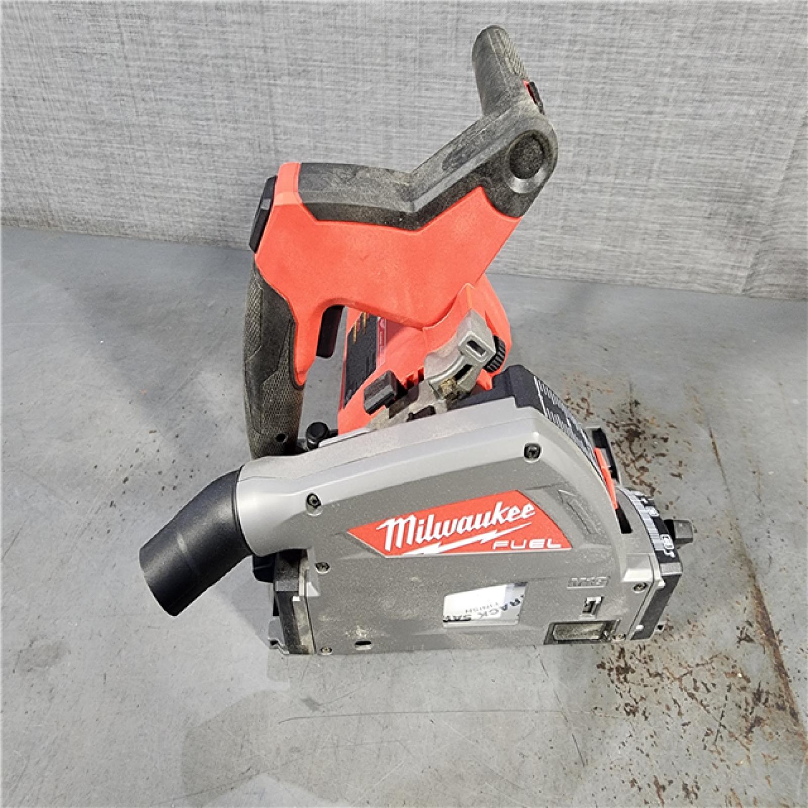 HOUSTON LOCATION - AS-IS Milwaukee 2831-21 M18 FUEL 18-Volt Lithium-Ion Brushless Cordless 6-1/2 in. Plunge Track Saw PACKOUT Kit with One 6.0 Ah Battery