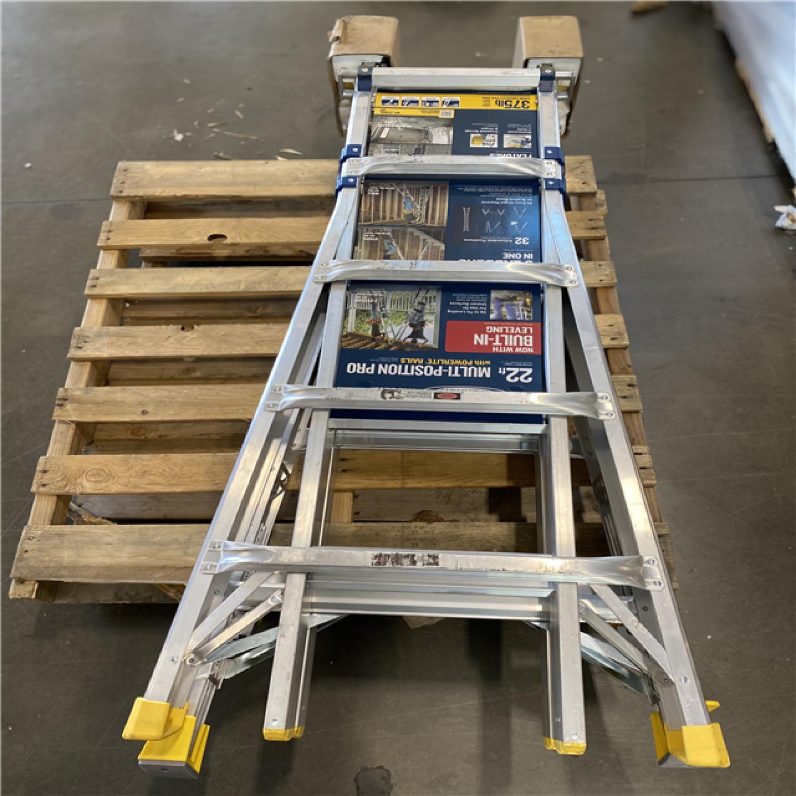 DALLAS LOCATION - Werner 22 ft. Reach Aluminum 5-in-1 Multi-Position Pro Ladder with Built-in Leveling 375 lbs