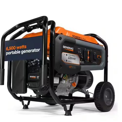 DALLAS LOCATION - Generac 8125 / 6500-Watt Gasoline Powered Portable Generator with COSense and 20 ft. Extension Cord Included