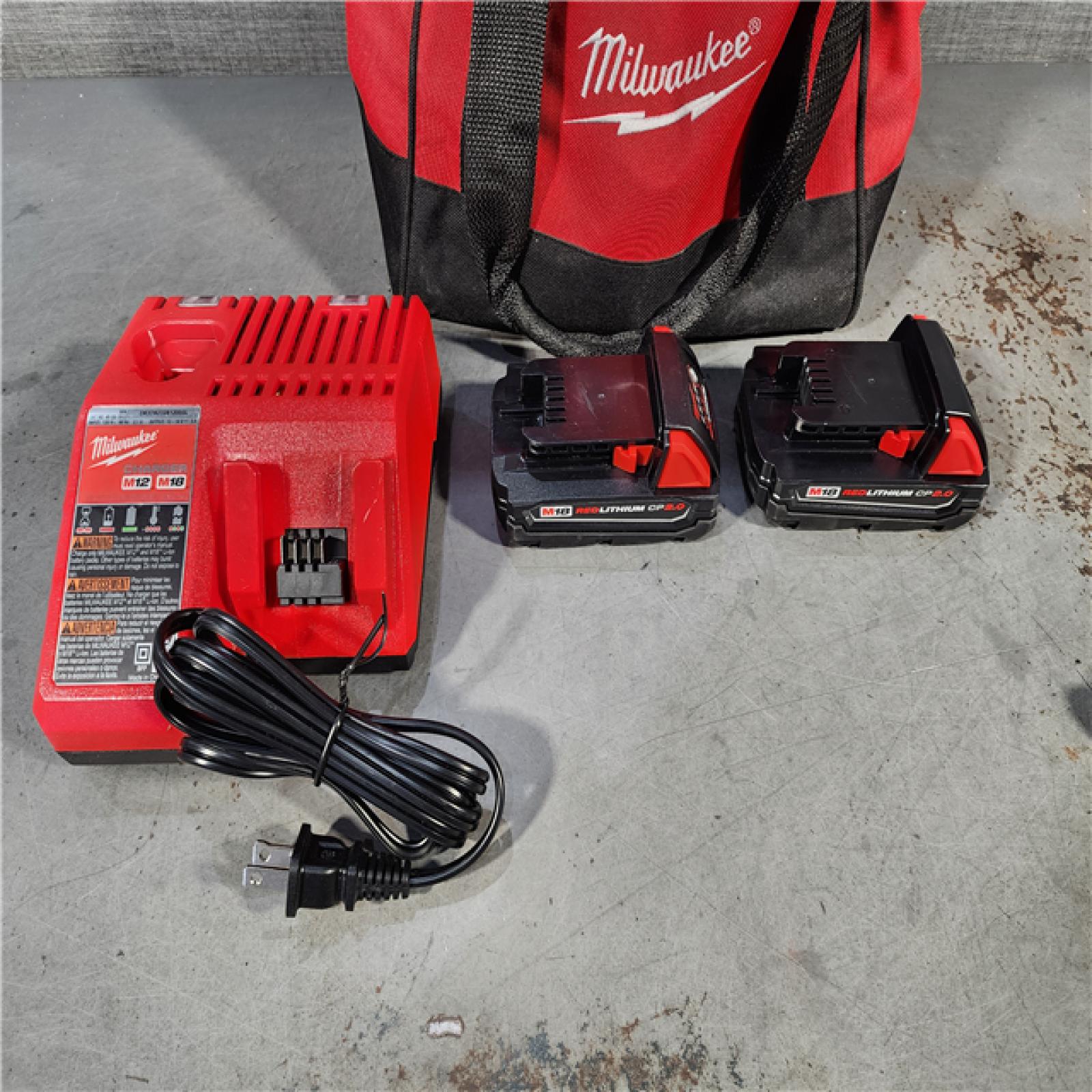 HOUSTON LOCATION - AS-IS M18 18V Lithium-Ion Brushless Cordless Compact Drill/Impact Combo Kit (2-Tool) W/(2) 2.0 Ah Batteries, Charger & Bag