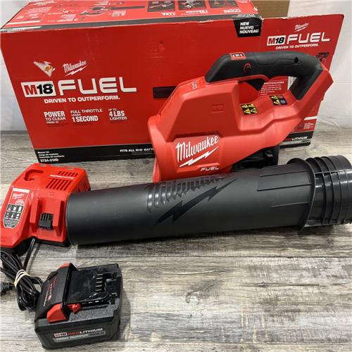 AS-IS MILWAUKEE M18 FUEL 120 MPH 450 CFM 18V Lithium-Ion Brushless Cordless Handheld Blower Kit with 8.0 Ah Battery, Rapid Charger