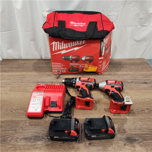 AS-IS Milwaukee M18 18V Cordless Brushed 2 Tool Drill/Driver and Impact Driver Kit