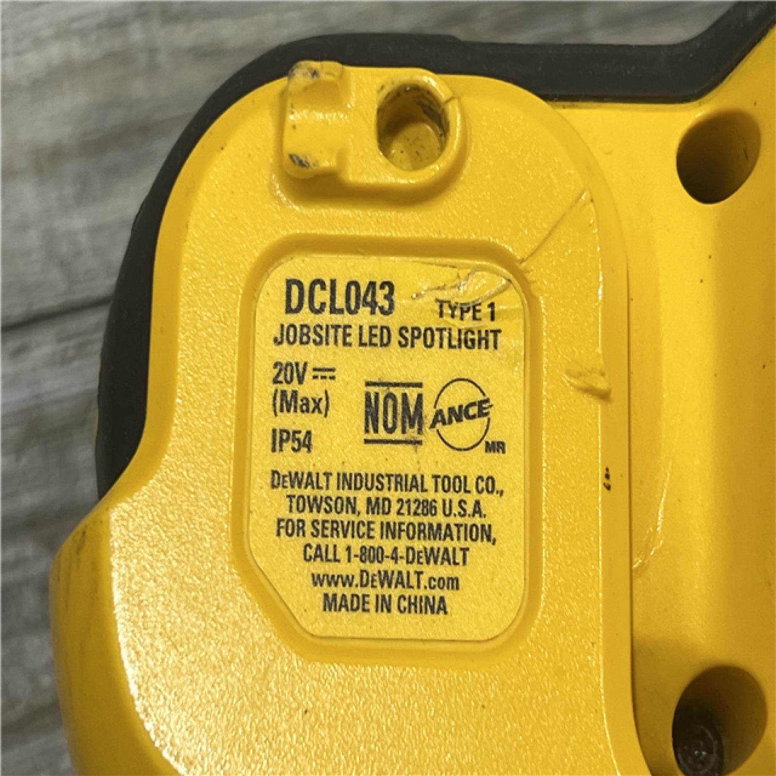 AS-IS DEWALT 20-Volt MAX Lithium-Ion Cordless Jobsite Spotlight With a 3.0AH Battery