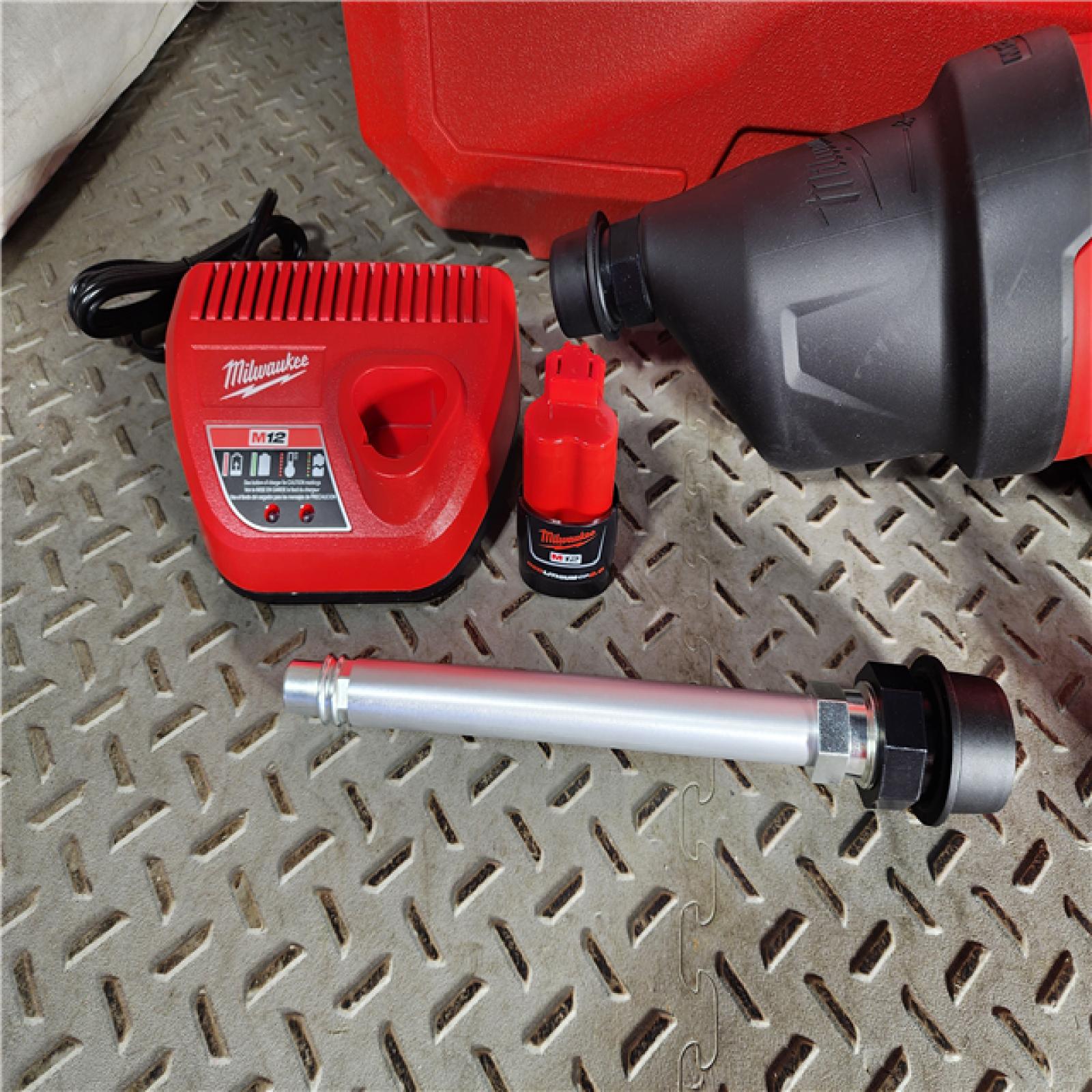 HOUSTON LOCATION - AS-IS M12 12-Volt Lithium-Ion Cordless Drain Cleaning Airsnake Air Gun Kit with (1) 2.0Ah Battery, Toilet Attachments