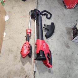 Houston location AS-IS MILWAUKEE M18 FUEL 18V Lithium-Ion Brushless Cordless QUIK-LOK String Trimmer/Blower Combo Kit with Battery  (2-Tool) NO CHANGER