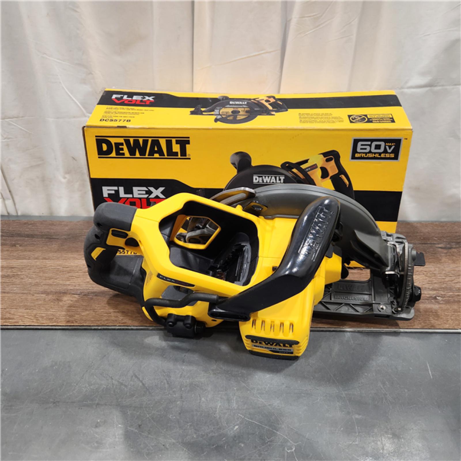 AS IS DEWALT FLEXVOLT 60V MAX Cordless Brushless 7-1/4 in. Wormdrive Style Circular Saw (Tool Only)