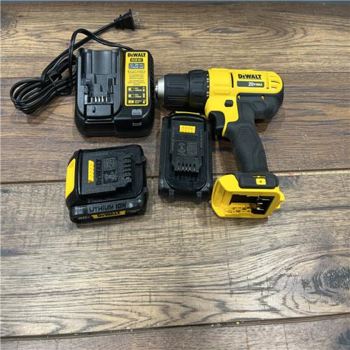 AS-IS DEWALT 20V MAX Cordless 1/2 in. Drill/Driver, (2) 20V 1.3Ah Batteries, Charger and Bag