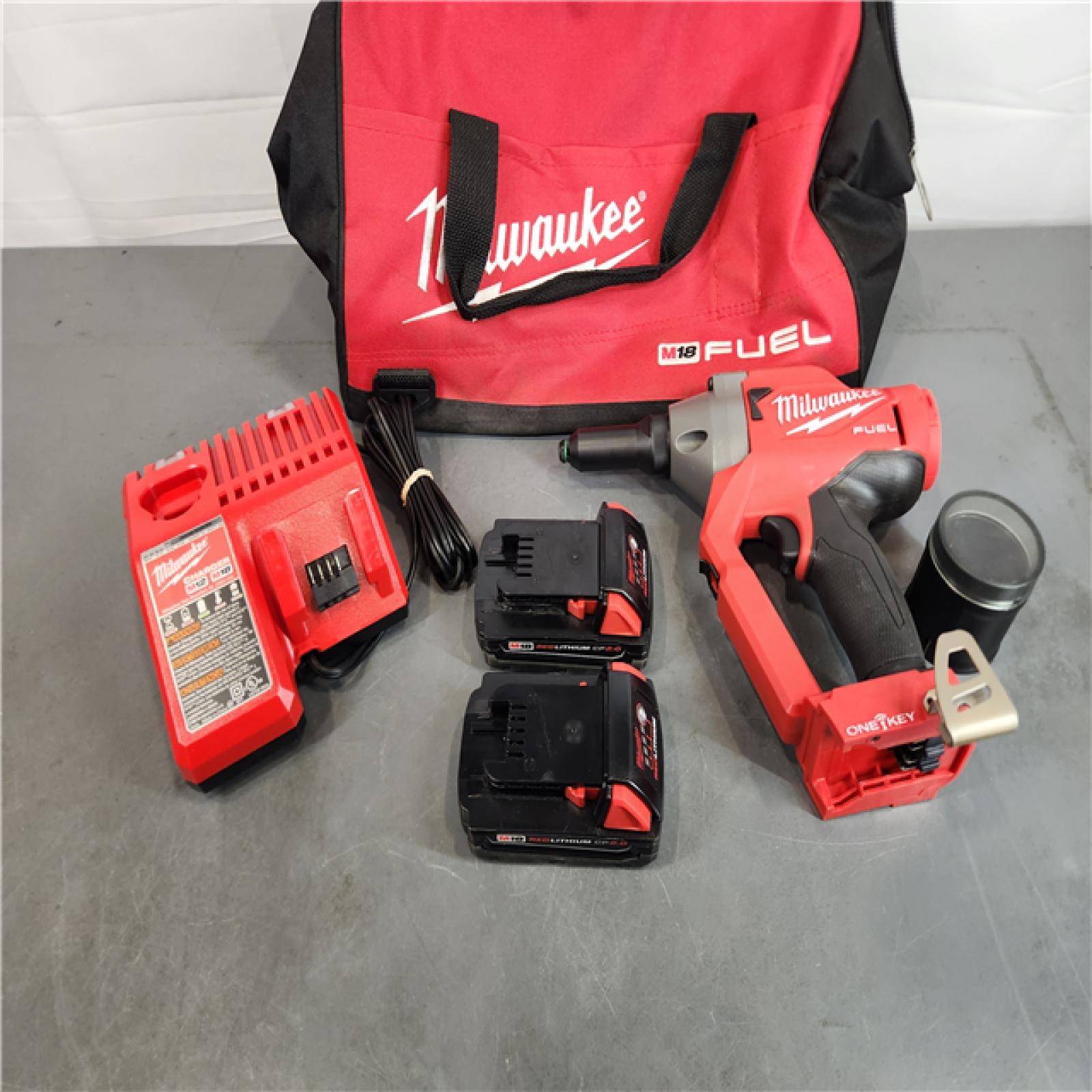 As Is M18 Fuel One Key 18 Volt Lithium Ion Cordless Rivet Tool Kit With 2 20ah Batteries 