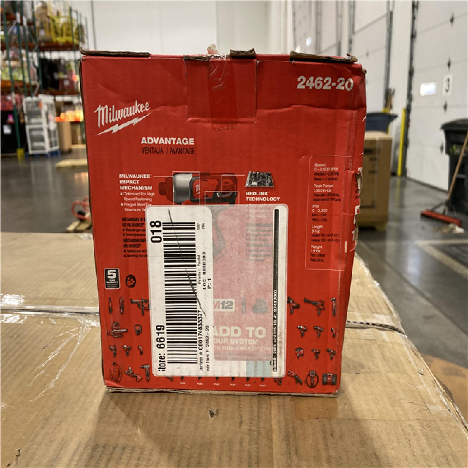 NEW! -  Milwaukee M12 12V Lithium-Ion Cordless 1/4 in. Hex Impact (Tool-Only)