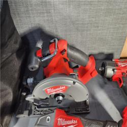 HOUSTON LOCATION - AS-IS MILWAUKEE 7 TOOL COMBO KIT W/ (2) 5.0 AH BATTERY, (2) CARRYING BAG & CHARGER