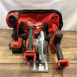 AS IS Milwaukee M18 18-Volt Lithium-Ion Brushless Cordless Combo Kit (4-Tool) with 2-Batteries, 1-Charger and Tool Bag