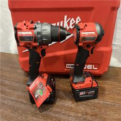 AS-ISMilwaukee M18 FUEL 18V Lithium-Ion Brushless Cordless Hammer Drill and Impact Driver Combo Kit (2-Tool) with 2 Batteries