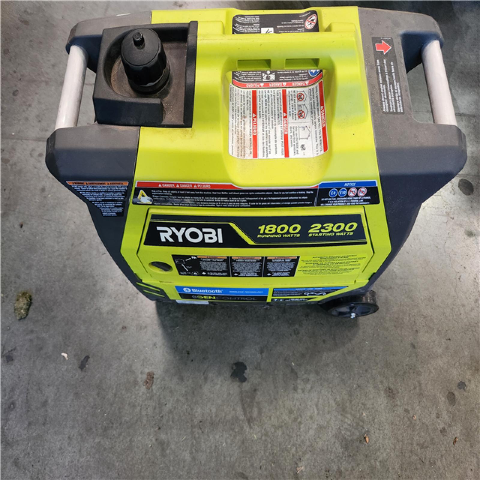 California AS-IS Ryobi 2 300-Watt Recoil Start Bluetooth Super Quiet Gasoline Powered Digital Inverter Generator with CO Shutdown Sensor