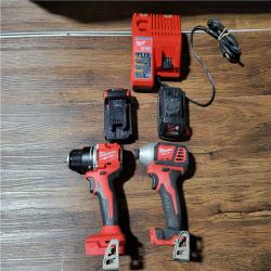 CALIFORNIA AS-IS MILWAUKEE M18 COMPACT BRUSHLESS 2-TOOL COMBO KIT(BATTERIES,CHARGER,AND BAG INCLUDED)