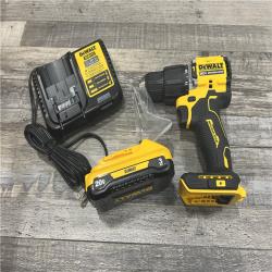 AS-IS DeWalt ATOMIC 20-Volt Lithium-Ion Cordless 1/2 in. Compact Hammer Drill with 3.0Ah Battery, Charger and Bag