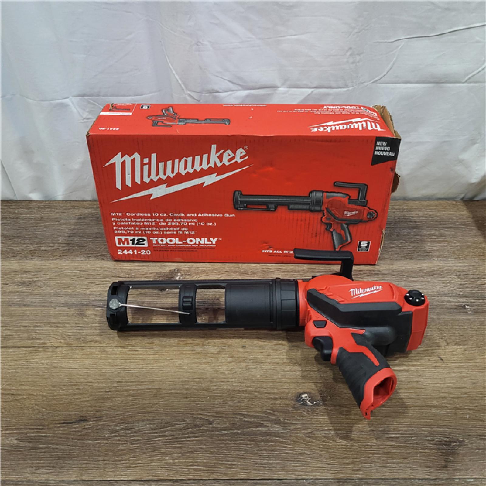 AS-IS Milwaukee 2441-20 M12 12V Cordless 10oz Caulk and  (Tool Only)