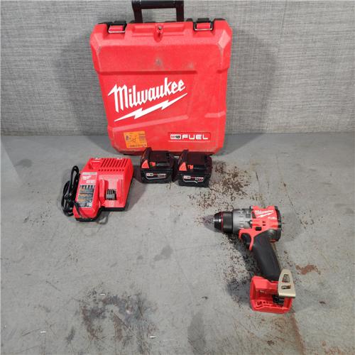 HOUSTON LOCATION - AS-IS Milwaukee 2904-22 Hammer Drill Driver Kit with Batteries  Charger & Tool Case  Red