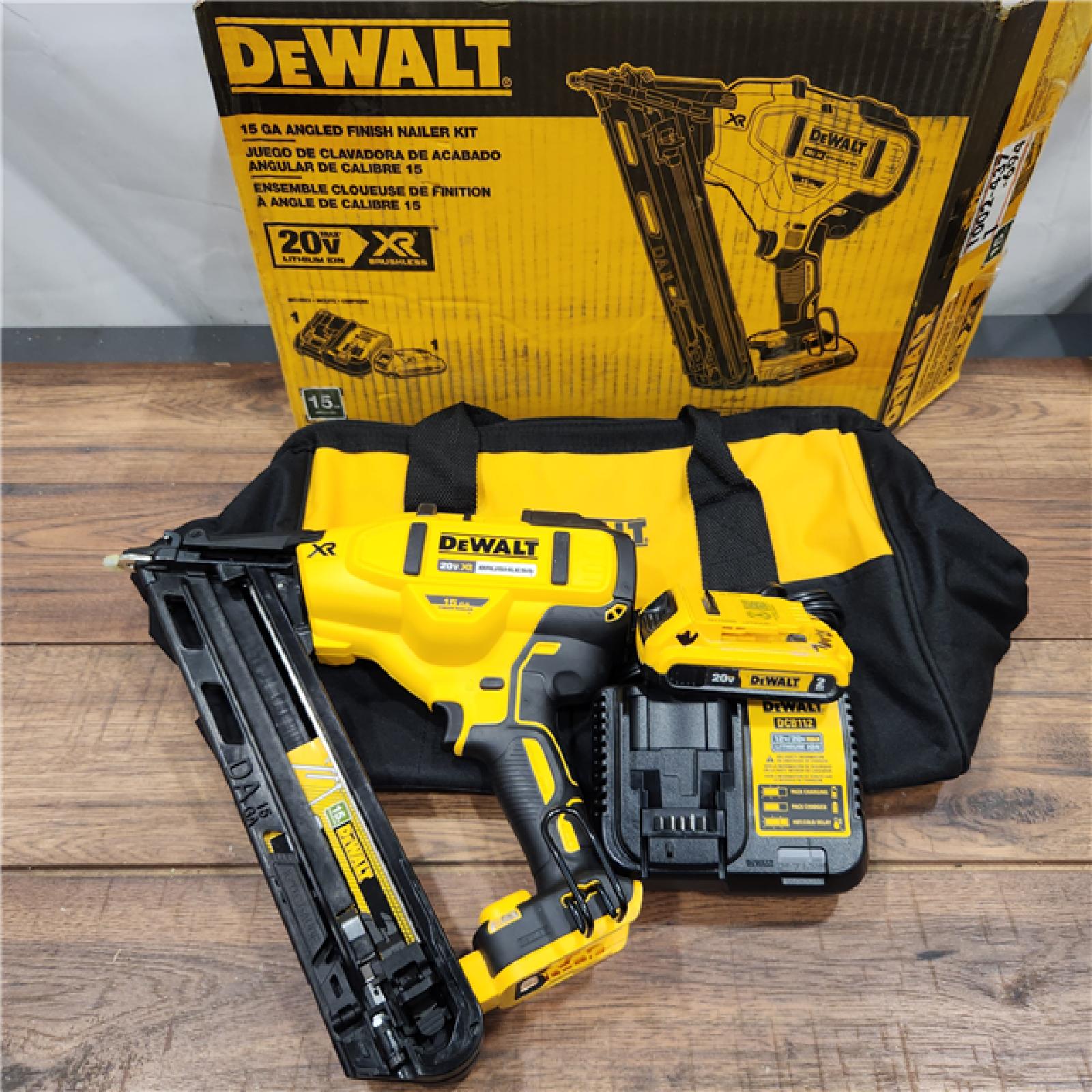 AS-IS DEWALT 20V MAX XR 15 Ga. Cordless 34 Deg Nailer 20 V