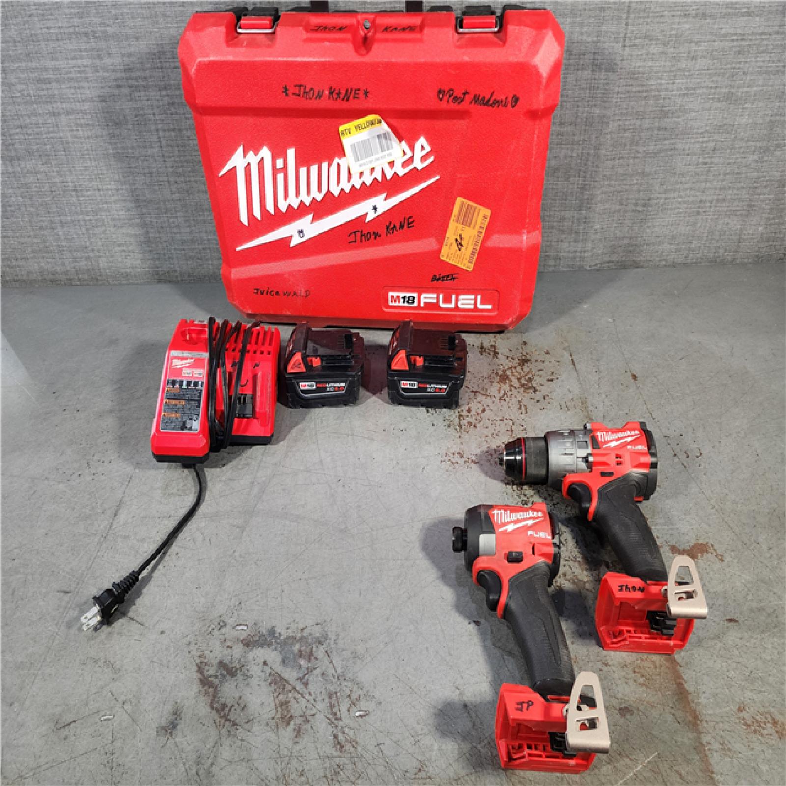 HOUSTON LOCATION - AS-IS Milwaukee M18 FUEL 18V Lithium-Ion Brushless Cordless Hammer Drill and Impact Driver Combo Kit (2-Tool) with 2 Batteries