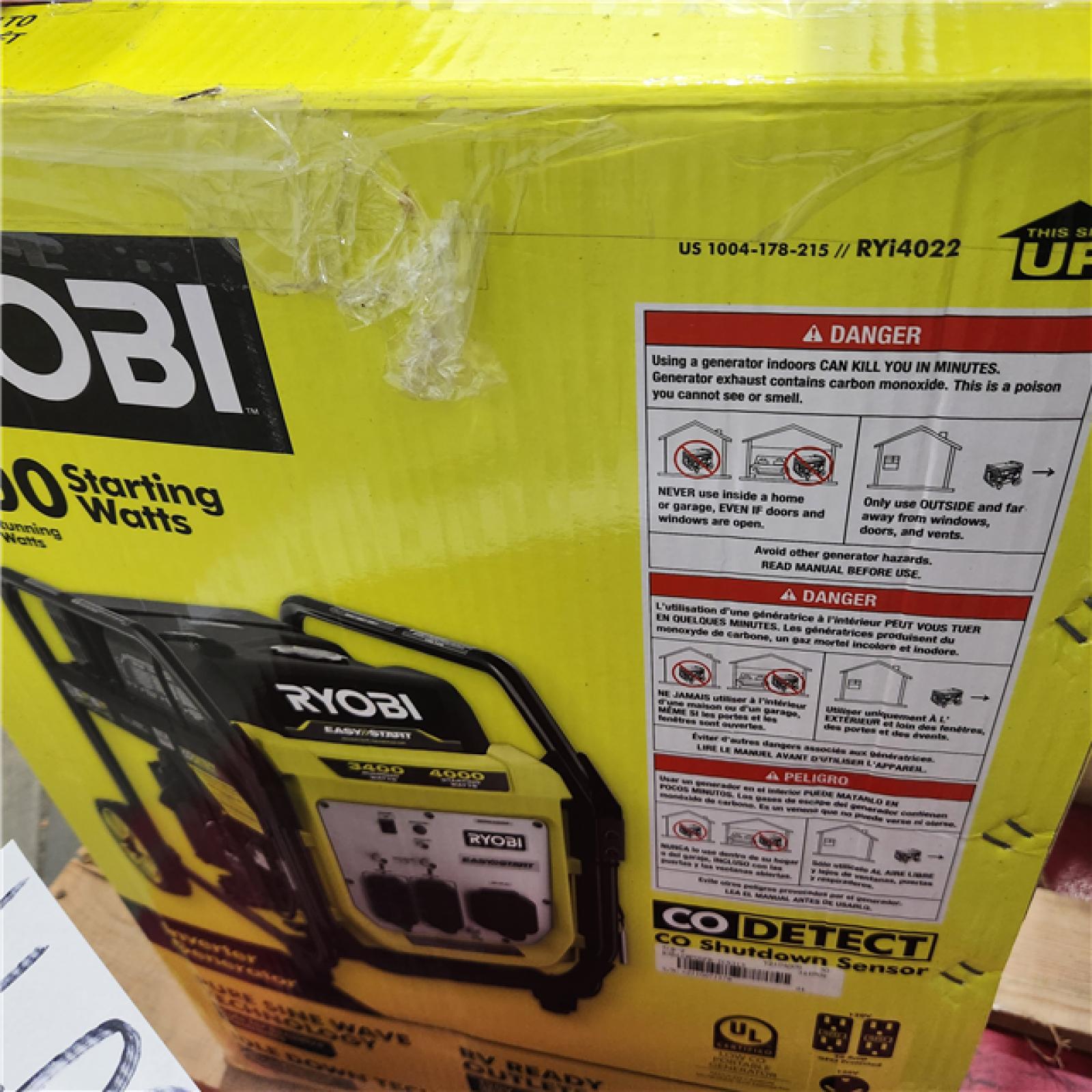 Dallas Location - As-Is RYOBI 4000-Watt Inverter Generator