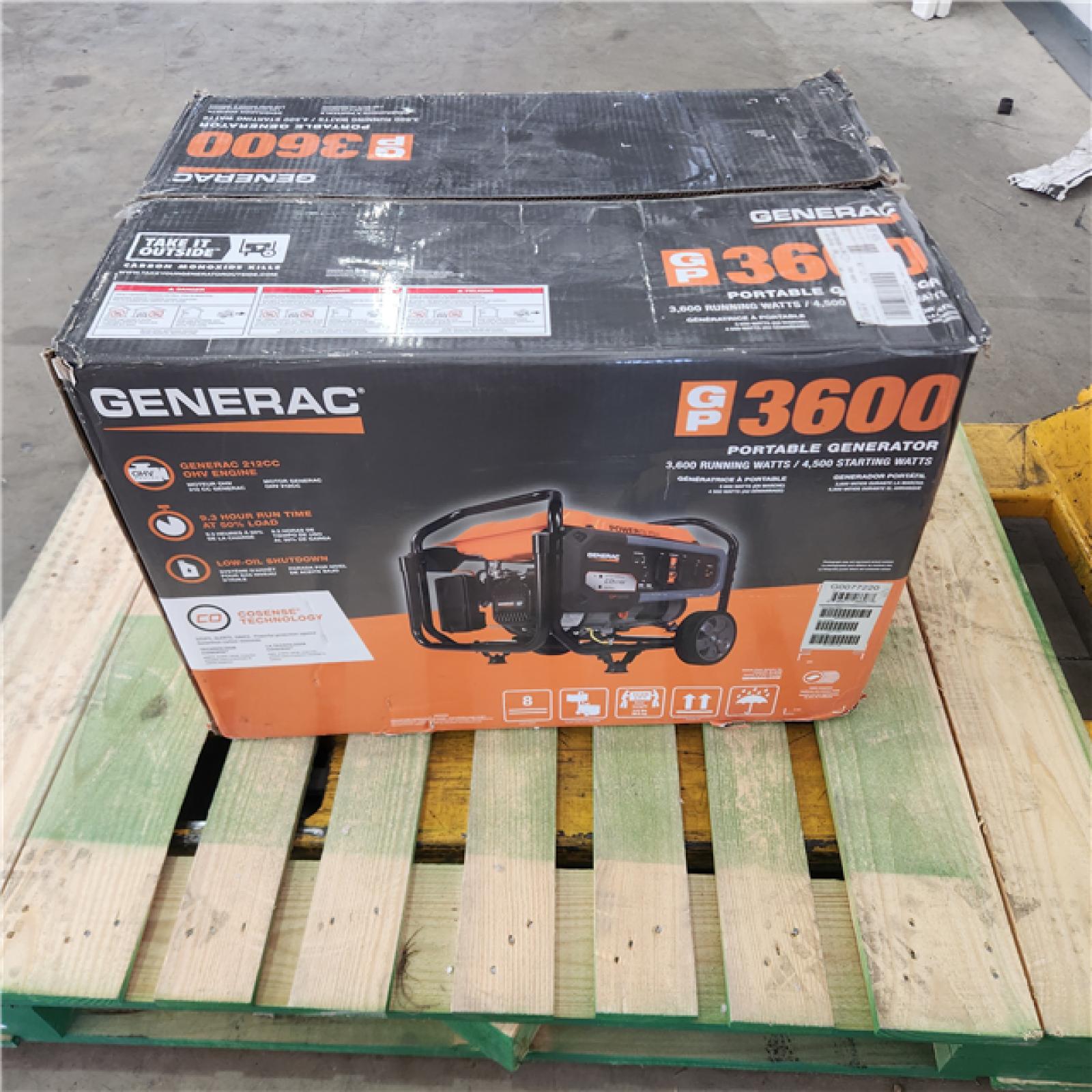 Houston Location - AS-IS Generac 3600-Watt Generator