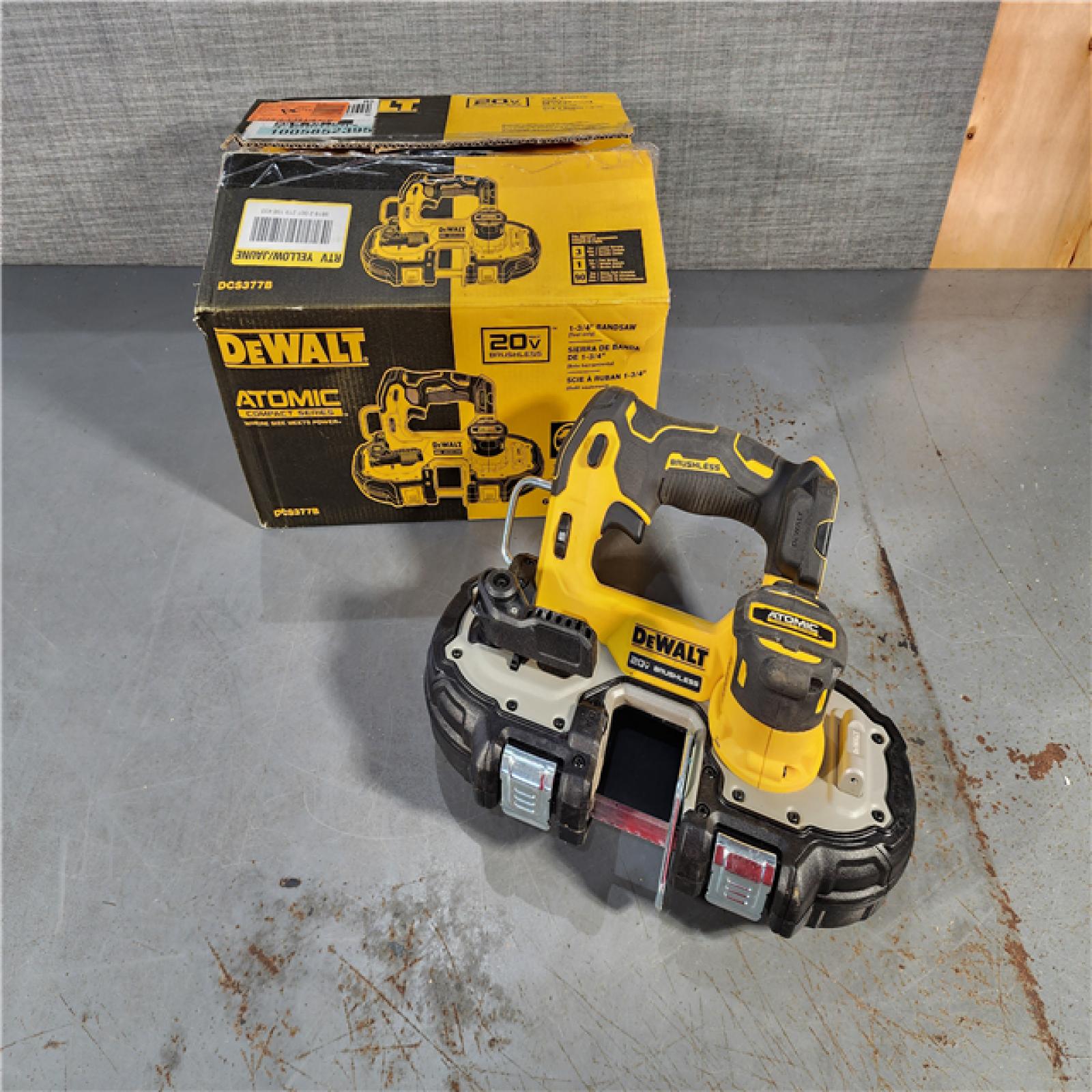 HOUSTON LOCATION - AS-IS Dewalt DCS377B 20V MAX ATOMIC Brushless Cordless 1-3/4  Compact Bandsaw (TOOL ONLY)