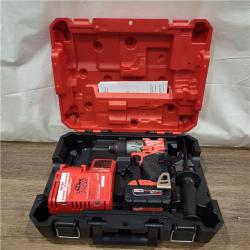 AS-IS Milwaukee 2904-22 Hammer Drill Driver Kit with Batteries  Charger & Tool Case  Red