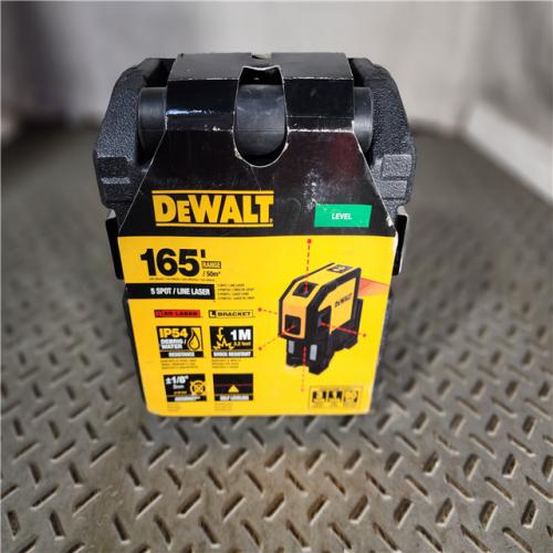 HOUSTON LOCATION - AS-IS Dewalt 165 ft. Red Self-Leveling 5-Spot & Horizontal Line Laser Level Kit w/ Case