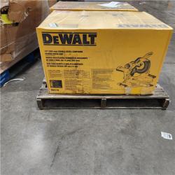 Dallas Location - NEW- DEWALT 15 Amp Corded 12 in. Double Bevel Sliding Compound Miter Saw, Blade Wrench and Material Clamp