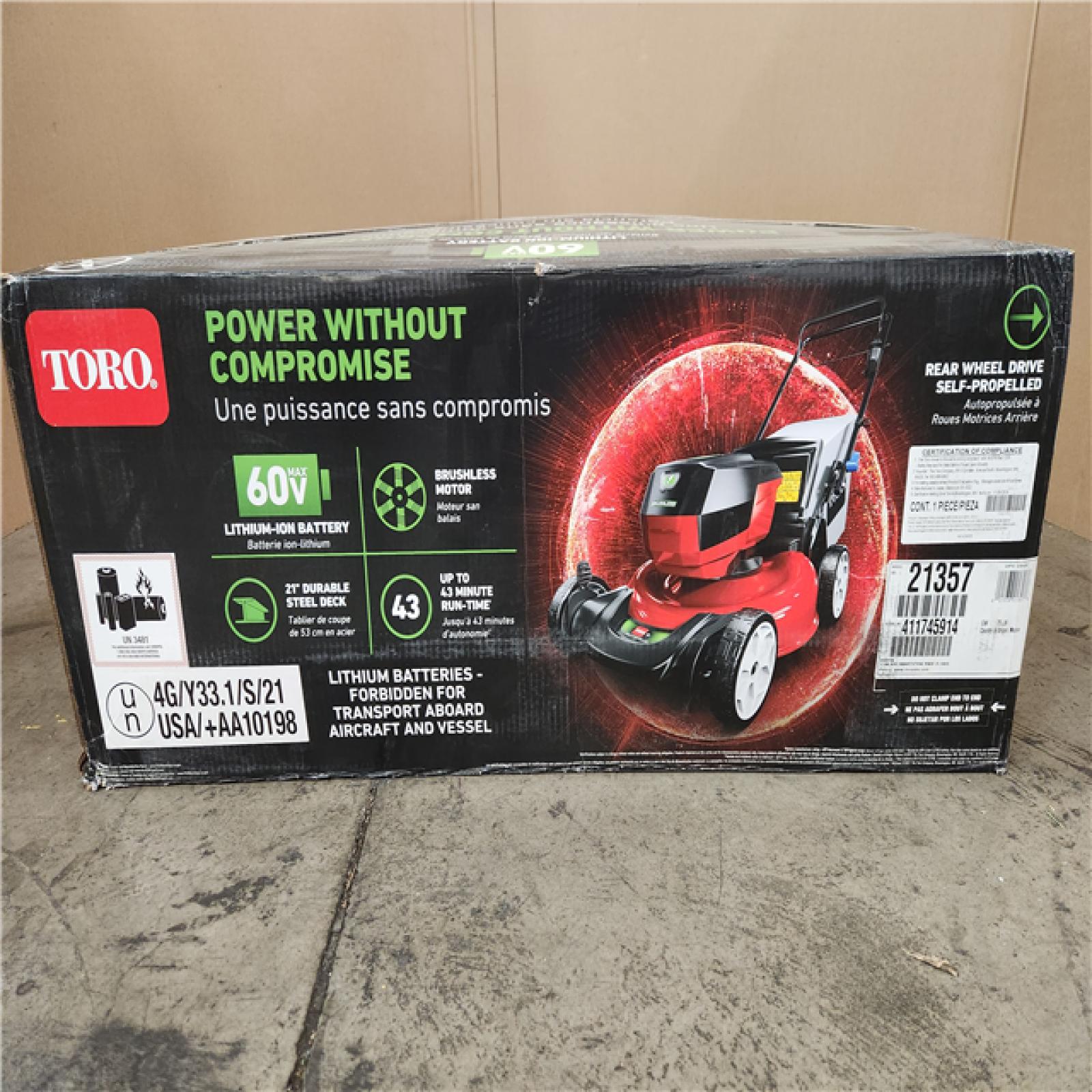 Phoenix Location NEW Toro Recycler 60-volt 21-in Cordless Self-propelled Lawn Mower 6 Ah (1-Battery and Charger Included)