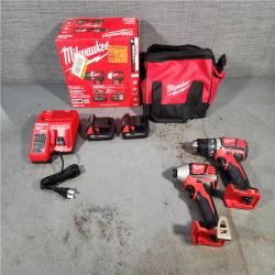 HOUSTON LOCATION - AS-IS Milwaukee M18 18V Cordless Brushed 2 Tool Drill/Driver and Impact Driver Kit