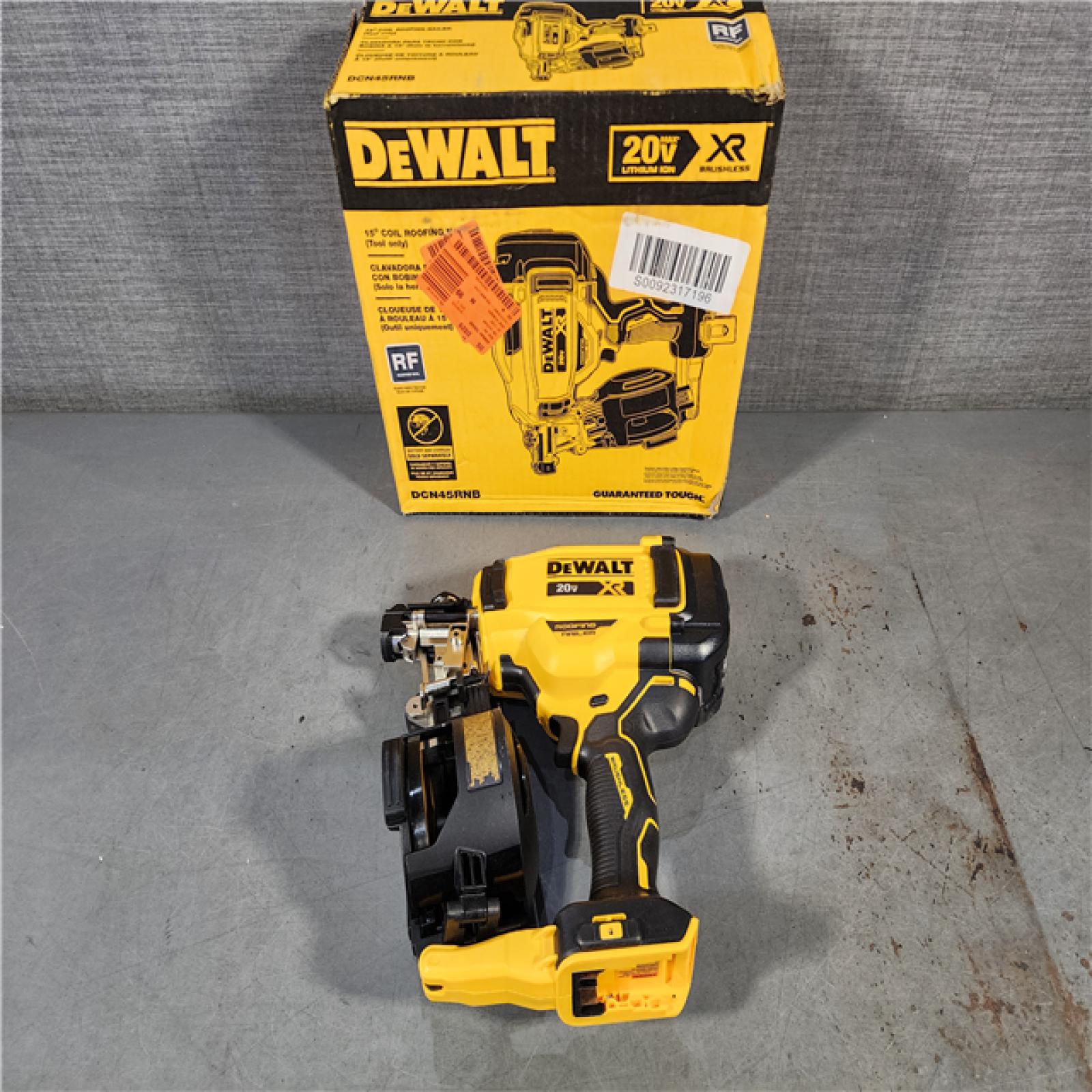 HOUSTON LOCATION - AS-IS DeWalt DCN45RNB 20V Max 15 Degree Cordless Coil Roofing Nailer (Tool Only)