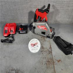 HOUSTON LOCATION - AS-IS (APPEARS LIKE NEW) Milwaukee 2831-21 M18 FUEL 18-Volt Lithium-Ion Brushless Cordless 6-1/2 in. Plunge Track Saw PACKOUT Kit with One 6.0 Ah Battery