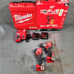 HOUSTON LOCATION - AS-IS (APPEARS LIKE NEW) Milwaukee M18 FUEL 18V Lithium-Ion Brushless Cordless Hammer Drill and Impact Driver Combo Kit (2-Tool) with 2 Batteries