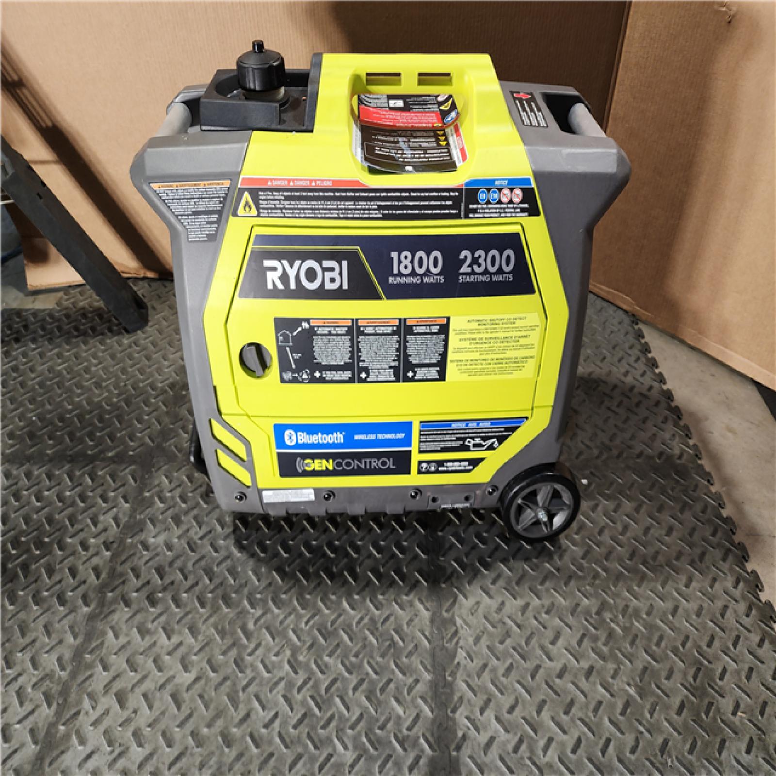 HOUSTON LOCATION - AS-IS RYOBI 2,300-Watt Recoil Start Bluetooth Super Quiet Gasoline Powered Digital Inverter Generator with CO Shutdown Sensor