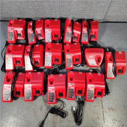 HOUSTON LOCATION - AS-IS MILWAUKEE BATTERY CHARGER PACK QTY - 16