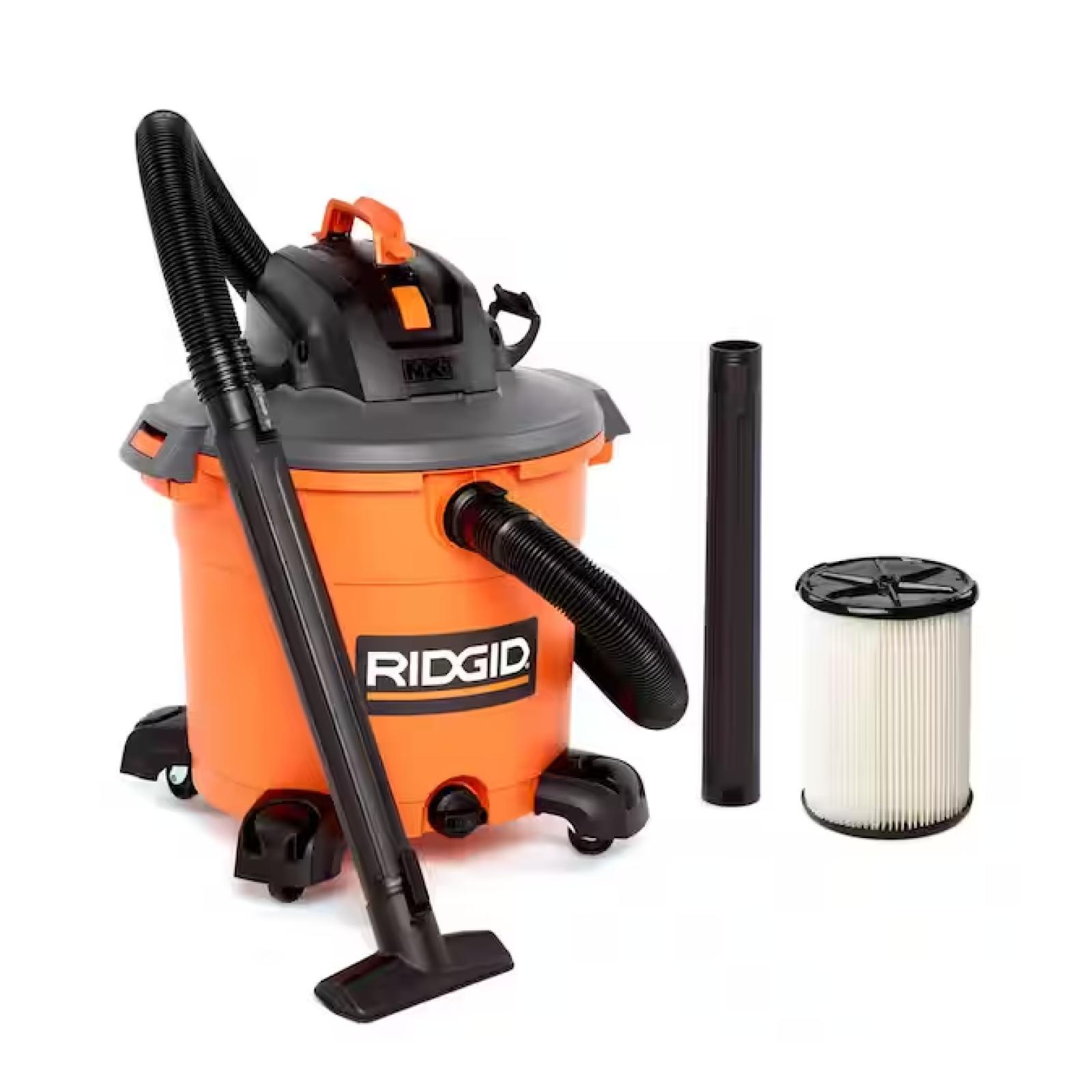 DALLAS LOCATION - RIDGID 16 Gallon 5.0 Peak HP NXT Shop Vac Wet Dry Vacuum with General Debris Filter, Locking Hose and Accessory Attachments PALLET - (8 UNITS)