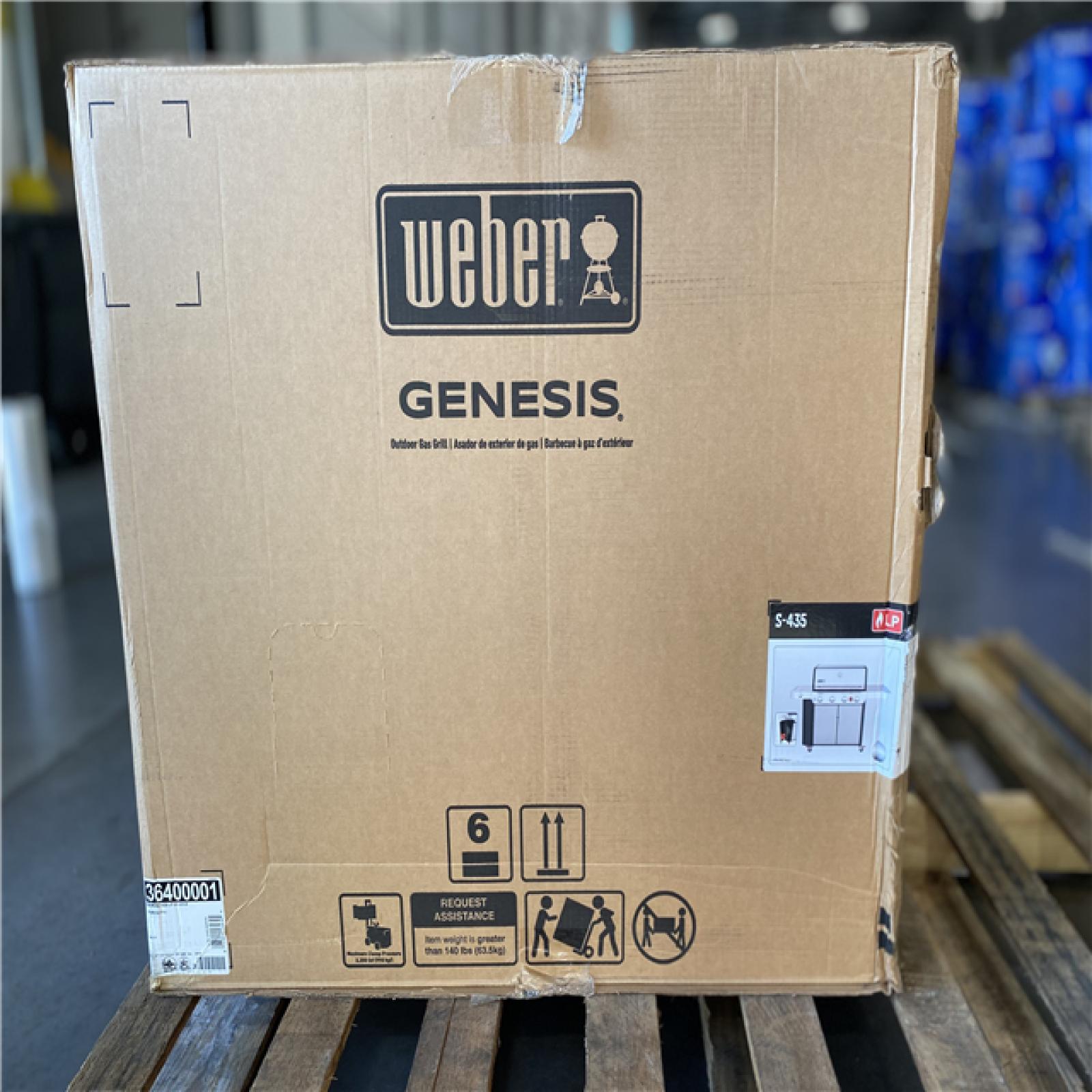 DALLAS LOCATION - Weber Genesis S-435 4-Burner Liquid Propane Gas Grill in Stainless Steel with Side Burner