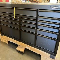 DALLAS LOACTION- Husky 72 in. W x 24 in. D Heavy Duty 15-Drawer Mobile Workbench Cabinet Chest with Stainless Steel Top in Matte Black