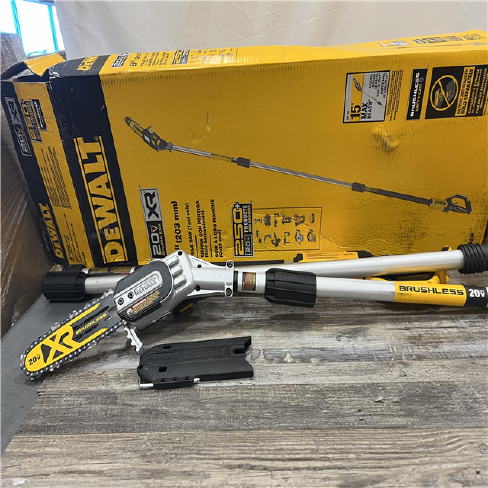 AS-IS DEWALT 20V MAX 8in. Brushless Cordless Battery Powered Pole Saw (Tool Only)